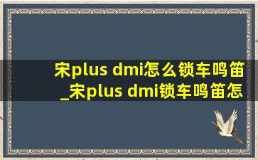 宋plus dmi怎么锁车鸣笛_宋plus dmi锁车鸣笛怎么设置